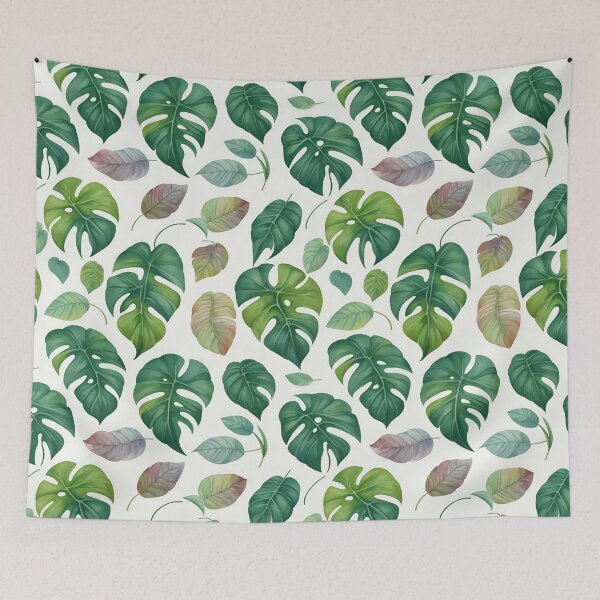 Artikelvorschau, LF02 Monstera, tropisch, Blatt, Hawaii, Dschungel, Natur, grün, botanisch, nahtlos, Wasserfarbe, Pflanze entworfen und verkauft von FreshRamble.