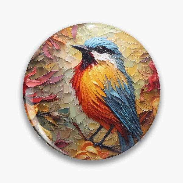 Item preview, Flowers and birds artistic texture impasto brush strokes abstract decorative painting14 designed and sold by UnaWu533.