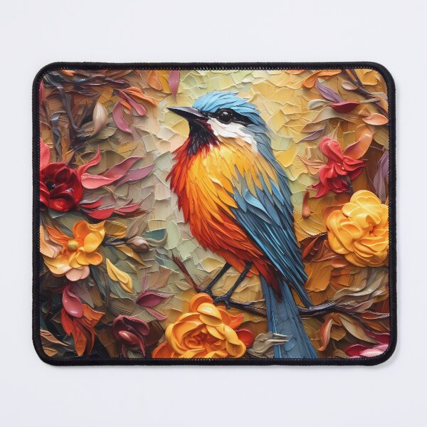Item preview, Flowers and birds artistic texture impasto brush strokes abstract decorative painting14 designed and sold by UnaWu533.