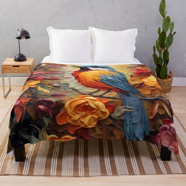 Item preview, Flowers and birds artistic texture impasto brush strokes abstract decorative painting14 designed and sold by UnaWu533.