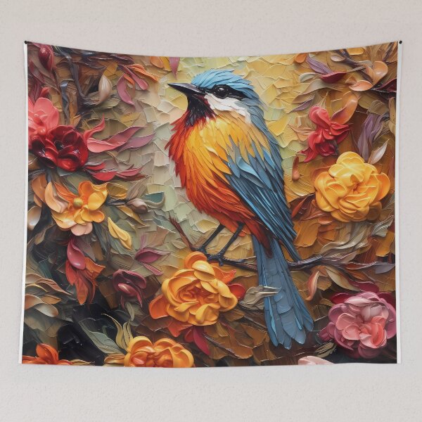 Item preview, Flowers and birds artistic texture impasto brush strokes abstract decorative painting14 designed and sold by UnaWu533.