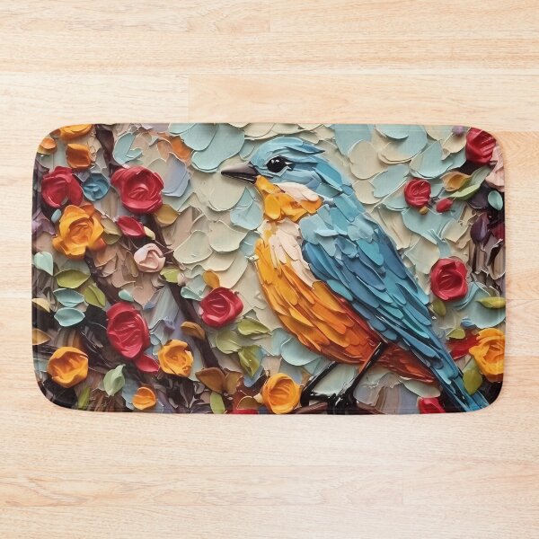 Item preview, Flowers and birds artistic texture impasto brush strokes abstract decorative painting15 designed and sold by UnaWu533.