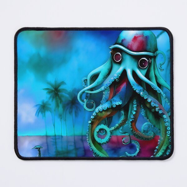 Item preview, Retro Futuristic Octopus - Blue Moonlight Beach Scene - AI Generated Art 8 of 8 designed and sold by Beachy.