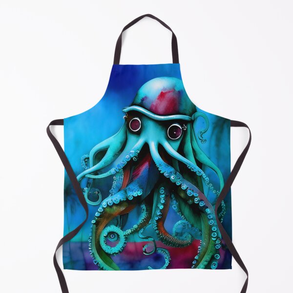 Item preview, Retro Futuristic Octopus - Blue Moonlight Beach Scene - AI Generated Art 8 of 8 designed and sold by Beachy.