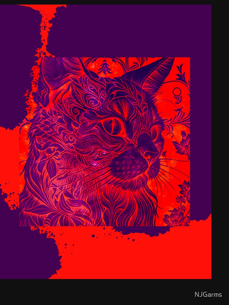 Cat in Purple & Orange