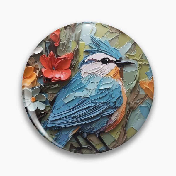 Item preview, Flowers and birds artistic texture impasto brush strokes abstract decorative painting16 designed and sold by UnaWu533.