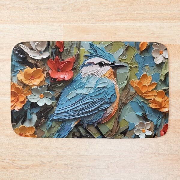 Item preview, Flowers and birds artistic texture impasto brush strokes abstract decorative painting16 designed and sold by UnaWu533.