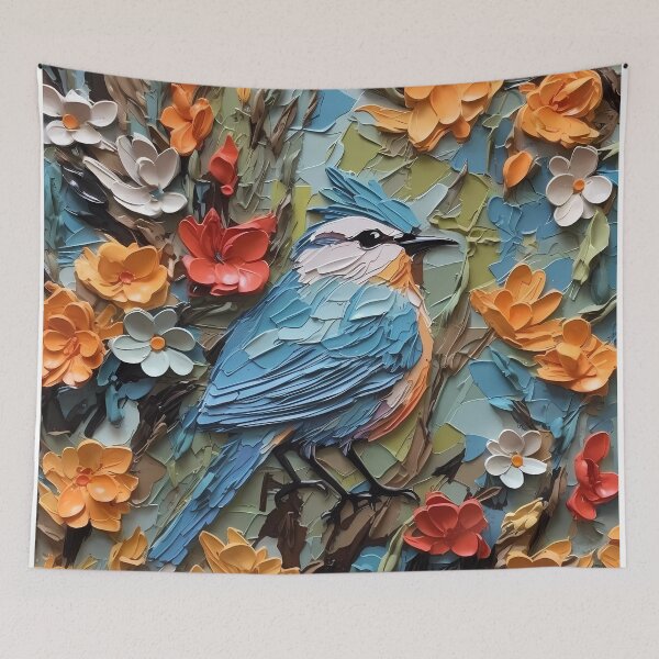 Item preview, Flowers and birds artistic texture impasto brush strokes abstract decorative painting16 designed and sold by UnaWu533.