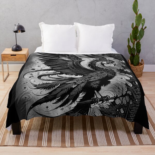 Item preview, The Flaming Phoenix (Black & White) - spcreationsco22 designed and sold by SpCreationsCo22.