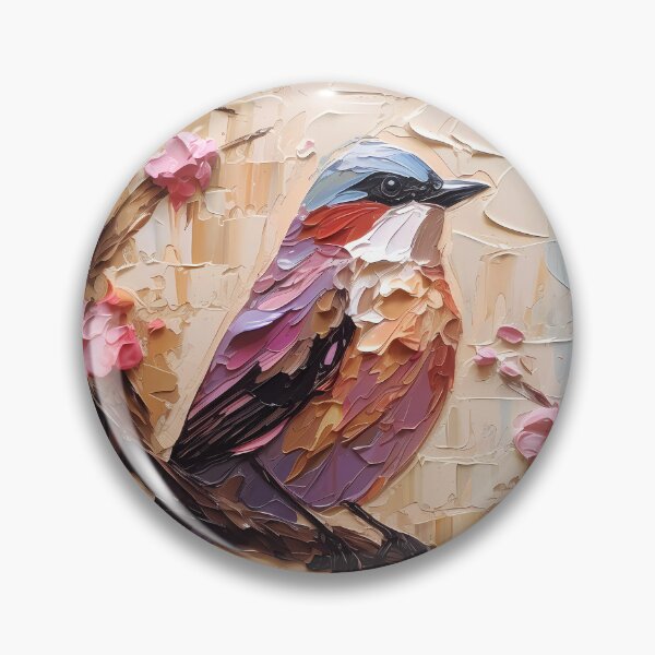 Item preview, Flowers and birds artistic texture impasto brush strokes abstract decorative painting18 designed and sold by UnaWu533.