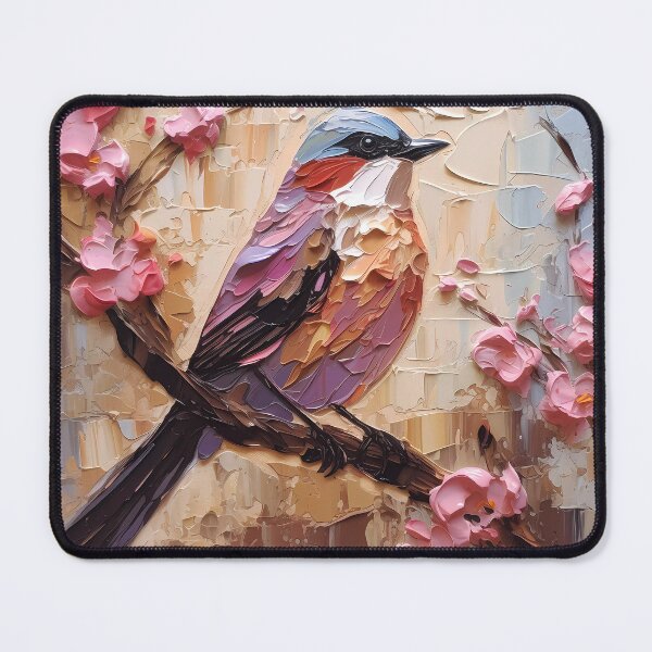 Item preview, Flowers and birds artistic texture impasto brush strokes abstract decorative painting18 designed and sold by UnaWu533.