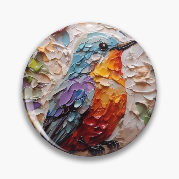 Item preview, Flowers and birds artistic texture impasto brush strokes abstract decorative painting19 designed and sold by UnaWu533.