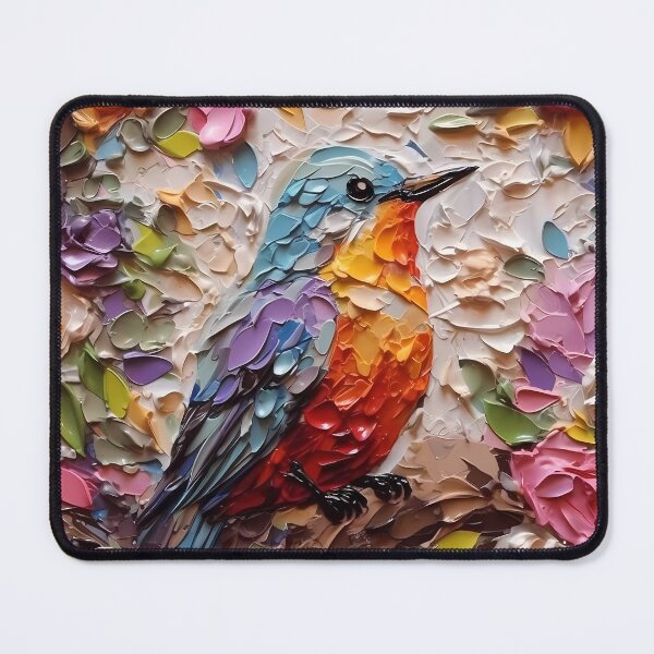 Item preview, Flowers and birds artistic texture impasto brush strokes abstract decorative painting19 designed and sold by UnaWu533.