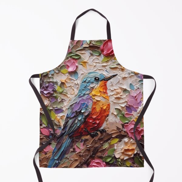 Item preview, Flowers and birds artistic texture impasto brush strokes abstract decorative painting19 designed and sold by UnaWu533.