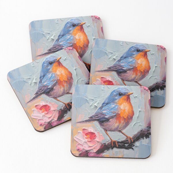 Item preview, Flowers and birds artistic texture impasto brush strokes abstract decorative painting20 designed and sold by UnaWu533.