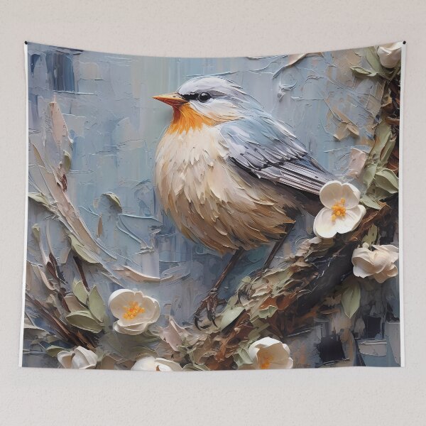 Item preview, Flowers and birds artistic texture impasto brush strokes abstract decorative painting21 designed and sold by UnaWu533.