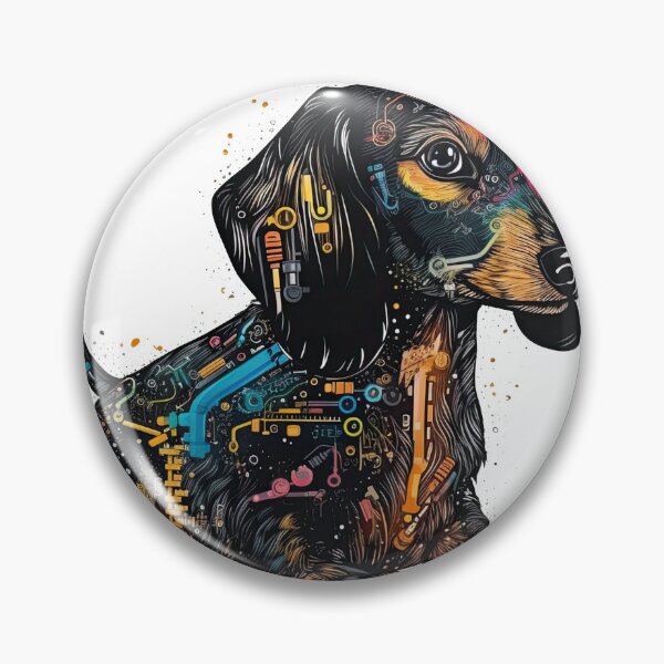 Item preview, IntelligiPup: Your Emotional Connection with AI Wit - Robotic Dachshund for Affectionate Canine Companion and Intelligent Conversations designed and sold by DooodleGod.