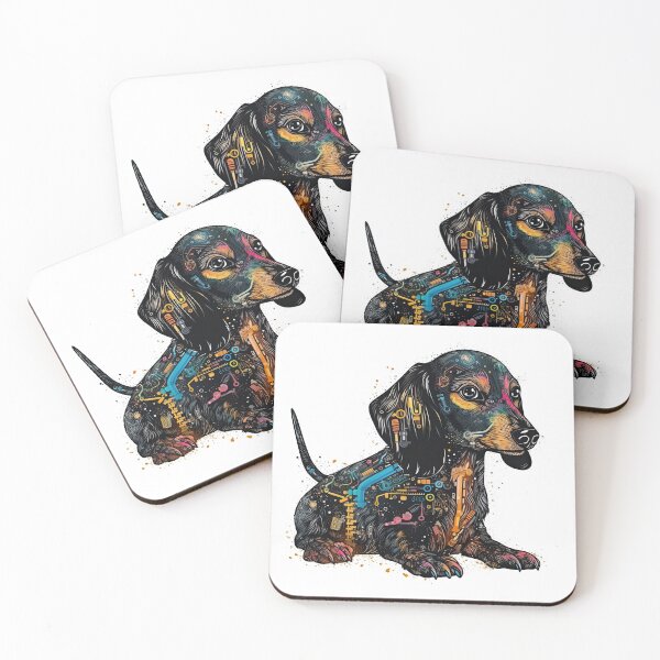 Item preview, IntelligiPup: Your Emotional Connection with AI Wit - Robotic Dachshund for Affectionate Canine Companion and Intelligent Conversations designed and sold by DooodleGod.