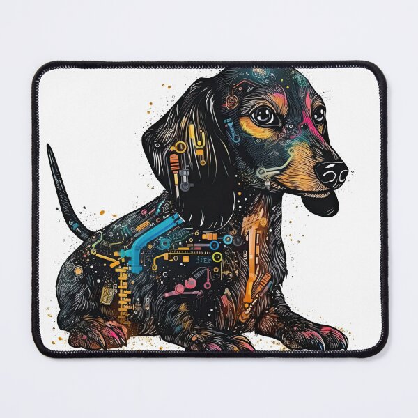 Item preview, IntelligiPup: Your Emotional Connection with AI Wit - Robotic Dachshund for Affectionate Canine Companion and Intelligent Conversations designed and sold by DooodleGod.