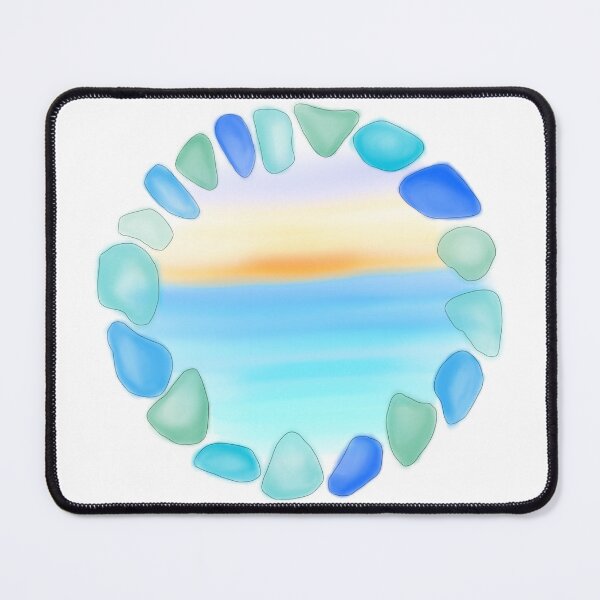 Item preview, Sea glass and Sunset Ocean Beach Glass Art Logo designed and sold by Marinaaa010.