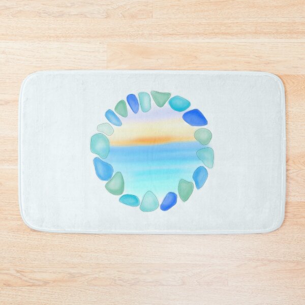 Item preview, Sea glass and Sunset Ocean Beach Glass Art Logo  designed and sold by Marinaaa010.