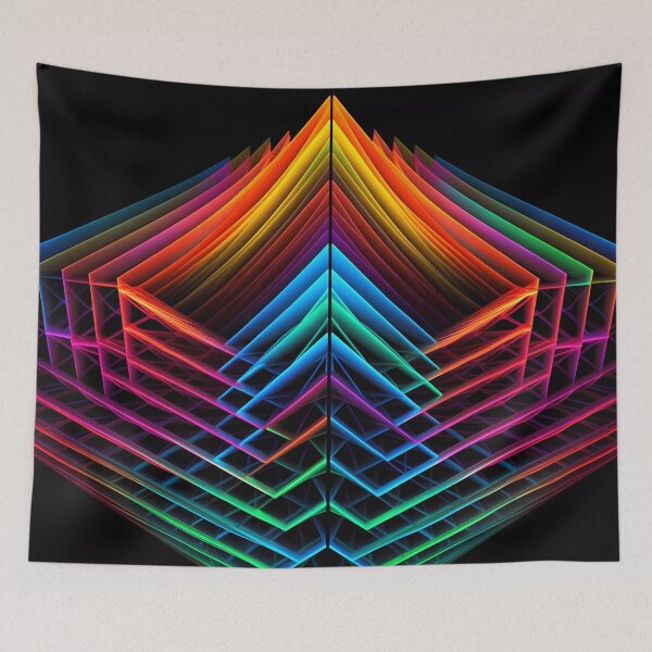 Item preview, Colorful Rainbow Neon Lines - Dynamic Parallel Shift Pattern designed and sold by SweetWhiskers.