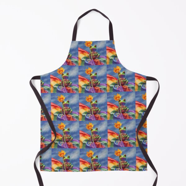 Item preview, Cute frog with colorful rainbow flag with flower designed and sold by Earth Nature Creations.