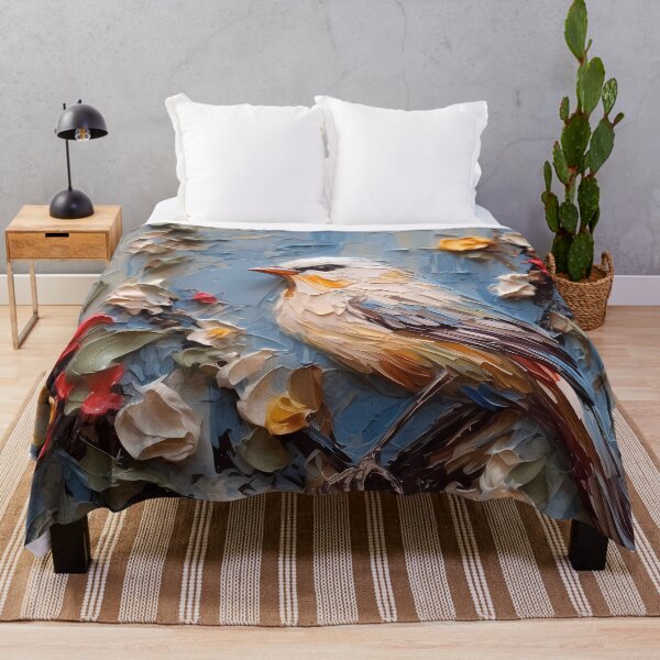 Item preview, Flowers and birds artistic texture impasto brush strokes abstract decorative painting23 designed and sold by UnaWu533.