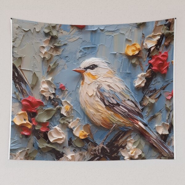 Item preview, Flowers and birds artistic texture impasto brush strokes abstract decorative painting23 designed and sold by UnaWu533.