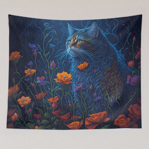 Item preview, Cat and Roses designed and sold by cuprum.