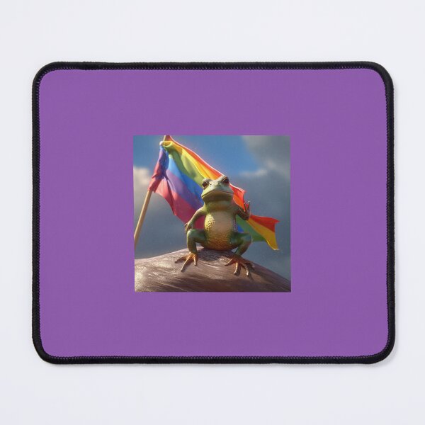 Item preview, Cute frog with colorful rainbow flag  designed and sold by Earth Nature Creations.