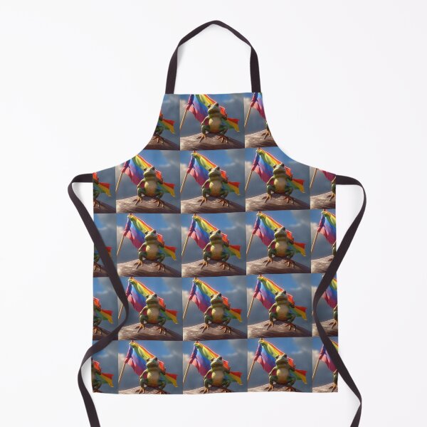 Item preview, Cute frog with colorful rainbow flag  designed and sold by Earth Nature Creations.