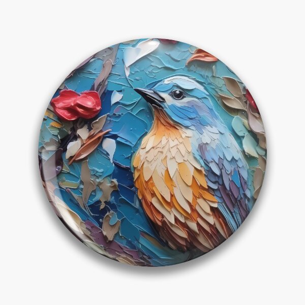 Item preview, Flowers and birds artistic texture impasto brush strokes abstract decorative painting24 designed and sold by UnaWu533.