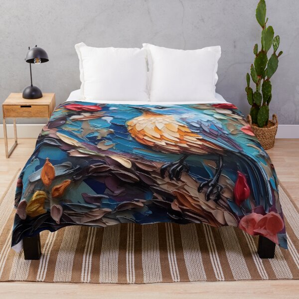Item preview, Flowers and birds artistic texture impasto brush strokes abstract decorative painting24 designed and sold by UnaWu533.