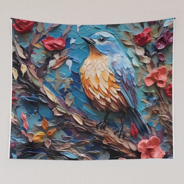Item preview, Flowers and birds artistic texture impasto brush strokes abstract decorative painting24 designed and sold by UnaWu533.