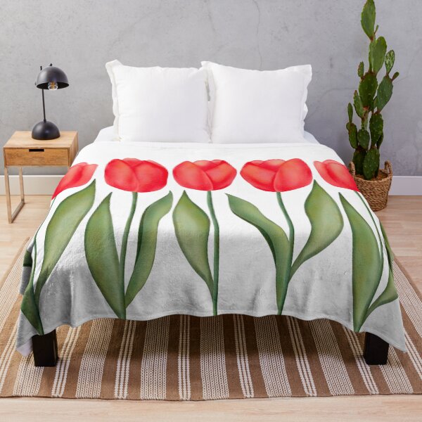 Item preview, Red Spring Tulips Watercolor Flowers designed and sold by Petra Lang.