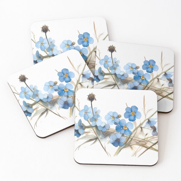 Item preview, Forget-me-nots Botanical Watercolor  designed and sold by mangelka.