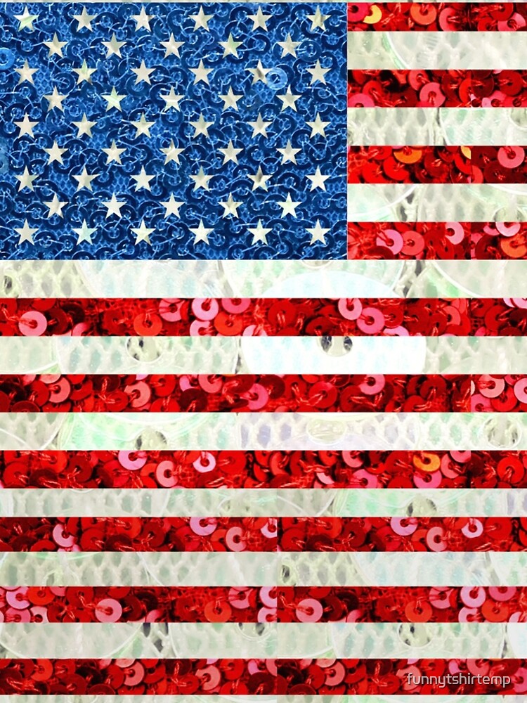 American Flag Sequin Glitter Look Patriotic USA by funnytshirtemp