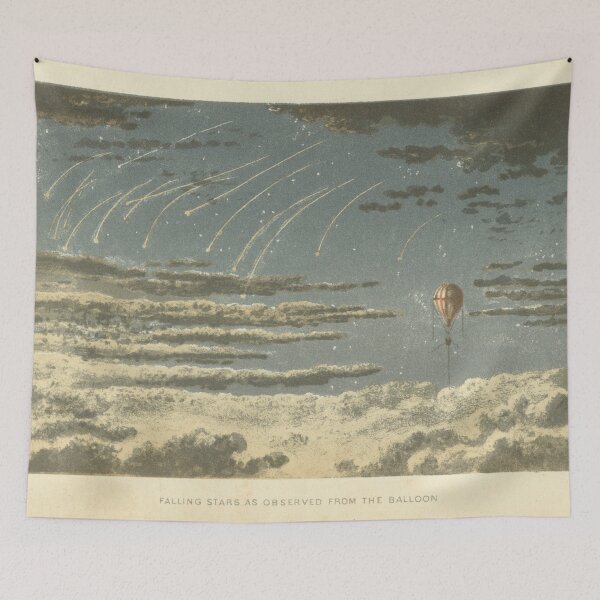 Item preview, Vintage Meteor Shower & Hot Air Balloon Illustration (1871) designed and sold by BravuraMedia.