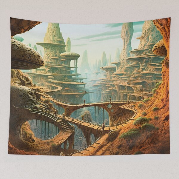 Item preview, Fantasy Alien Planet Landscape designed and sold by AdrianGrosu.