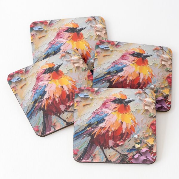Item preview, Flowers and birds artistic texture impasto brush strokes abstract decorative painting25 designed and sold by UnaWu533.