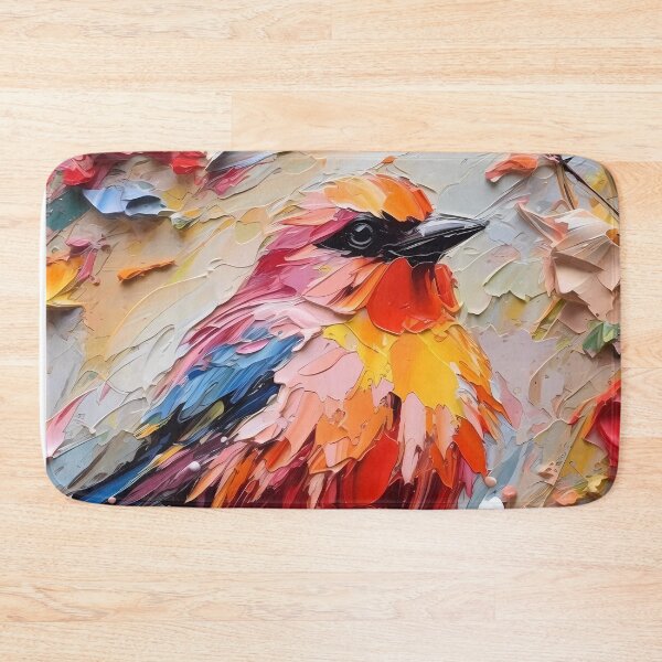 Item preview, Flowers and birds artistic texture impasto brush strokes abstract decorative painting25 designed and sold by UnaWu533.