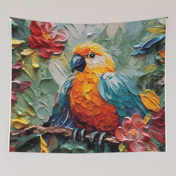 Item preview, Flowers and birds artistic texture impasto brush strokes abstract decorative painting26 designed and sold by UnaWu533.
