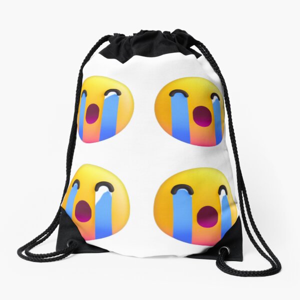 Crying Emoji Drawstring Bags for Sale Redbubble