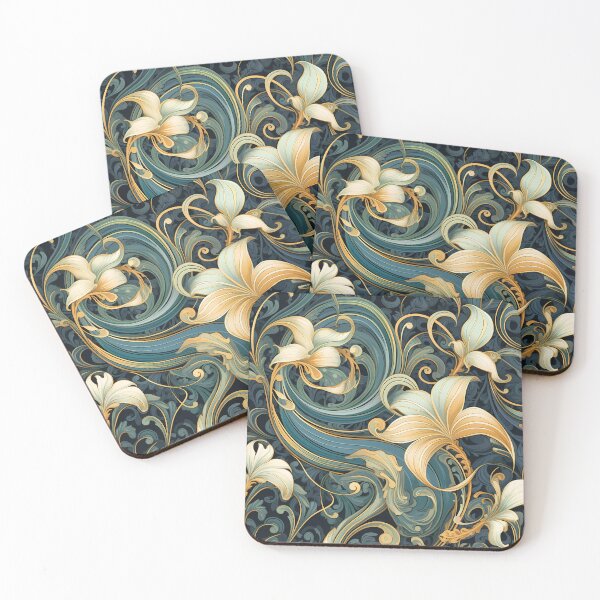 Item preview, Elegant Golden Ornamental Flowers designed and sold by SweetWhiskers.