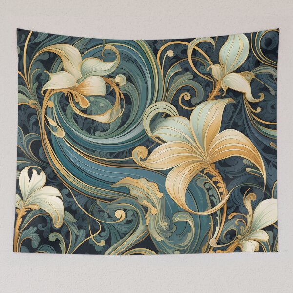 Item preview, Elegant Golden Ornamental Flowers designed and sold by SweetWhiskers.