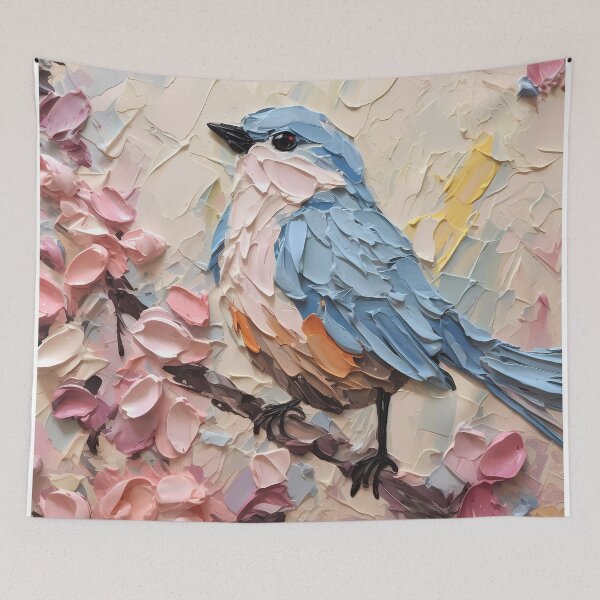 Item preview, Flowers and birds artistic texture impasto brush strokes abstract decorative painting28 designed and sold by UnaWu533.