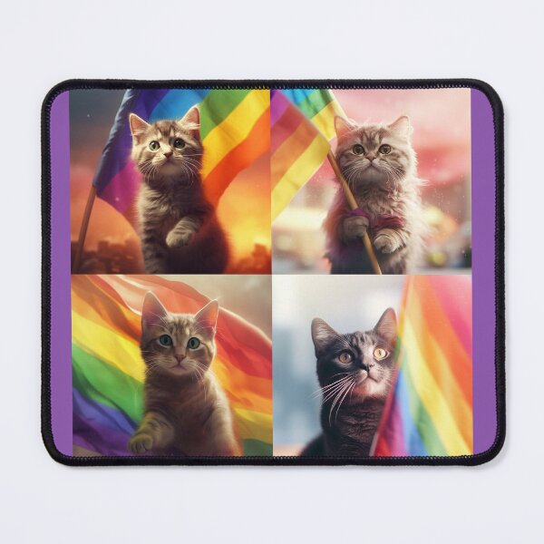 Item preview, Cute rainbow cats with colorful rainbow flags designed and sold by Earth Nature Creations.