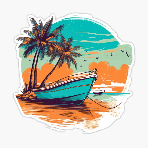 Abstract vector illustration Boat Stickers Self Adhesive Stickers