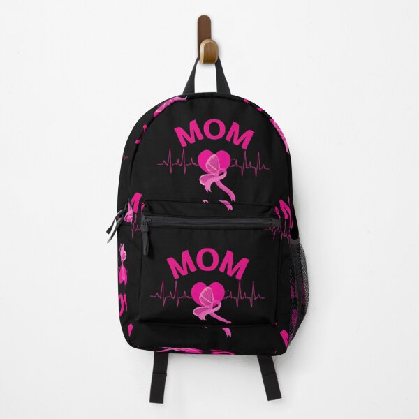 Item preview, MOM-Heartbeat-Breast Cancer Awareness-Black Background designed and sold by Trendi61.